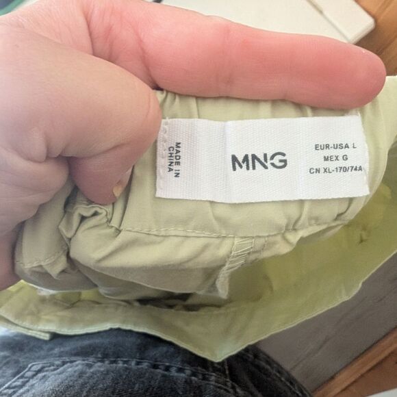 Mango MNG Light Green Pastel Button Down‎ Midi Skirt Size Large - Picture 4 of 7